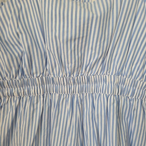 NWT SKIES ARE BLUE STRIPED ROSETTE SHOULDER V NECK BUTTONED ROMPER SIZE M - Picture 6 of 16